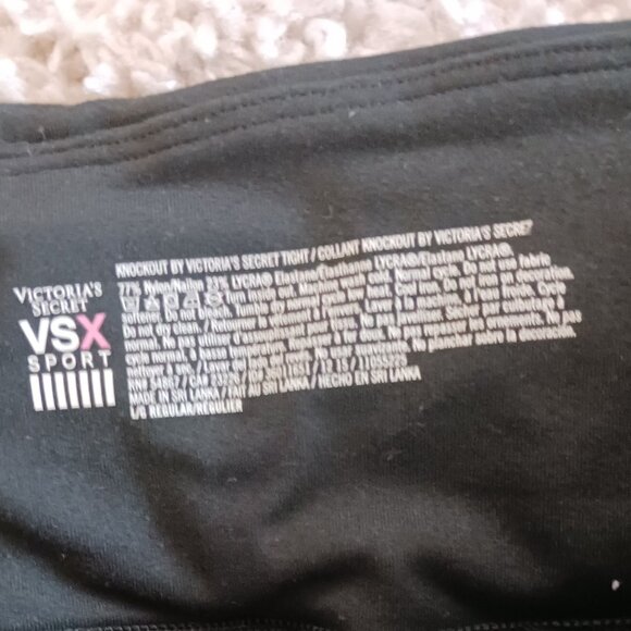 Victoria's Secret VSX Sport  Leggings Logo Womens Large Black Workout Activewear - Picture 4 of 9